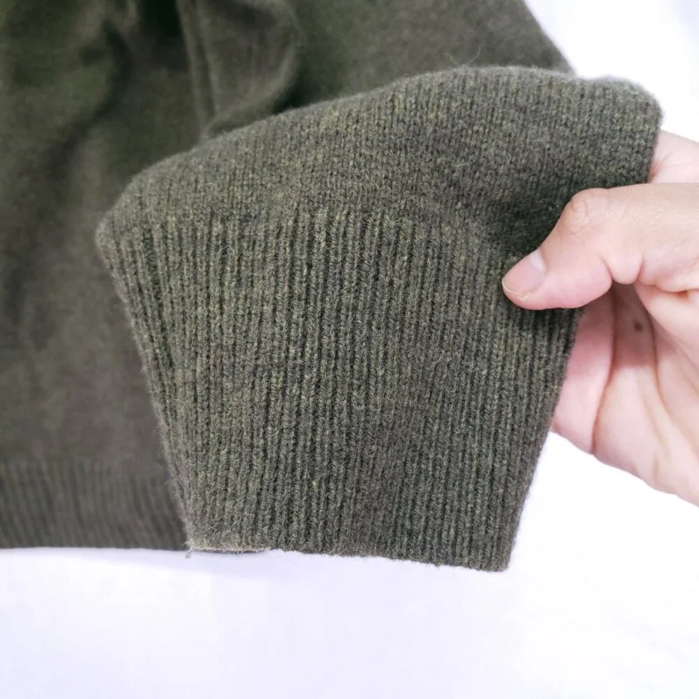 J.Crew Sweater Green XL Merino Wool Blend Speckled Shawl Collar Rugged Men